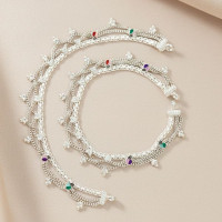 Multicolor Enamel Silver Baby Anklet