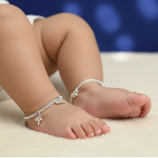 Silver Chain Anklet with Ghungroo