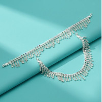 Silver Payal with Color Stones