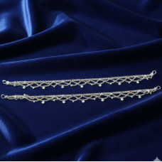 Silver Heart Charm Anklet Pair