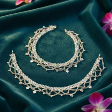 Designer Layered Silver Anklet for Women