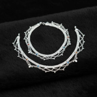 Elegant Multi-Chain Silver Anklet