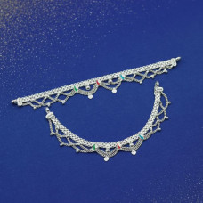 Stylish Silver Heart & Star Anklet