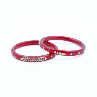 Ruby Shine Leaf Bangles