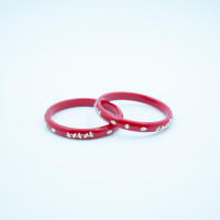 Red flower desing Silver pola 