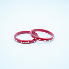 Red flower desing Silver pola 