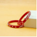 Red flower desing Silver pola