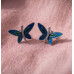 Azure Butterfly Wing Studs