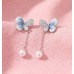 Blue Butterfly Spark Stud Earrings