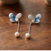 Blue Butterfly Spark Stud Earrings