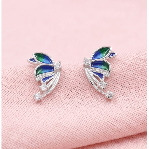 Royal Blue Butterfly Earrings