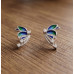 Enamel Butterfly Silver Studs