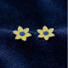 Yellow Petal Charm Studs