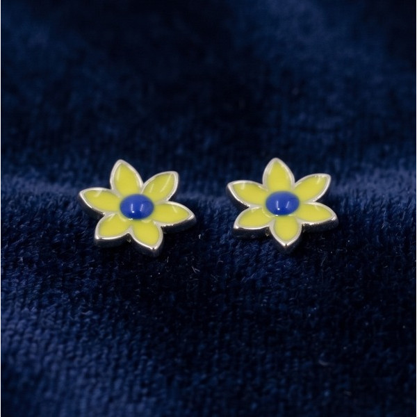 Yellow Petal Charm Studs