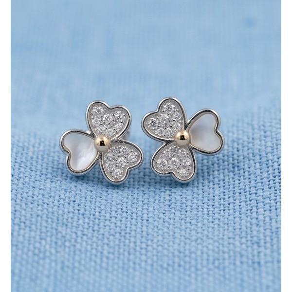 Flying Heart Silver Studs