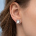 Silver Clover Charm Stud Earrings
