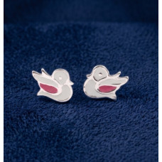 White Blossom Silver Studs