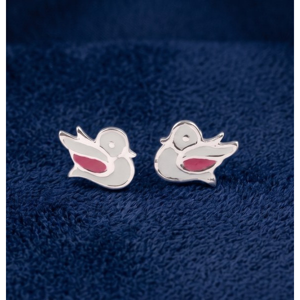 White Blossom Silver Studs