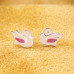 White Blossom Silver Studs
