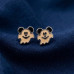 Blue Opal Paw Print Earrings