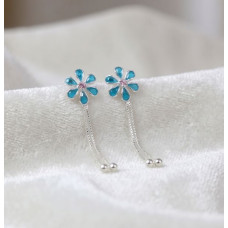 Green Floral Charm Earrings Green Floral Charm Earrings