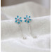 Green Floral Charm Earrings