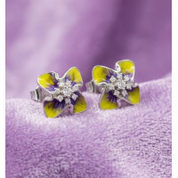 Green Petal Spark Drop Earrings