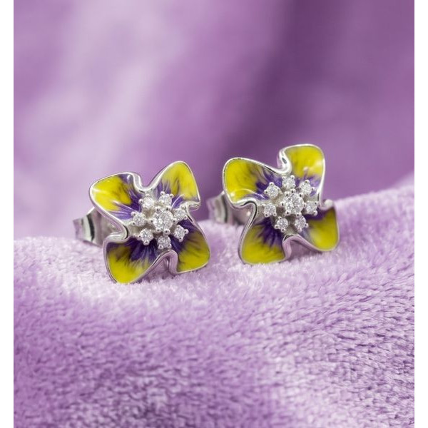 Green Petal Spark Drop Earrings