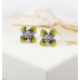 Green Petal Spark Drop Earrings