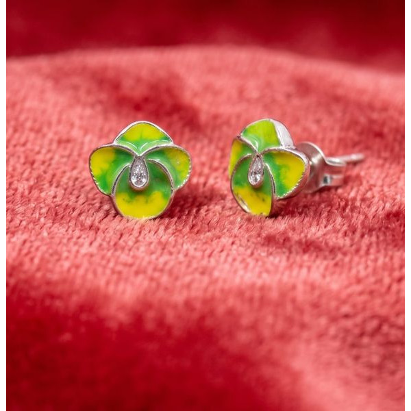 Lime Blossom Stud Earrings