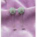 Mint Blossom Tassel Stud Earrings