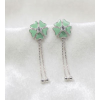 Mint Blossom Tassel Stud Earrings
