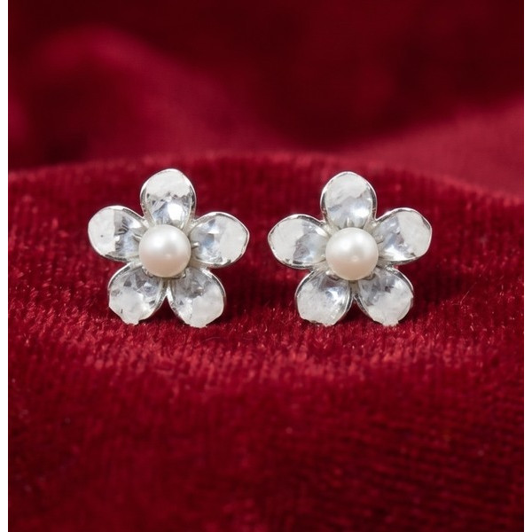 Enchanted Mint Flower Drop Earrings