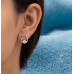 Frosted Flower Pearl Earrings