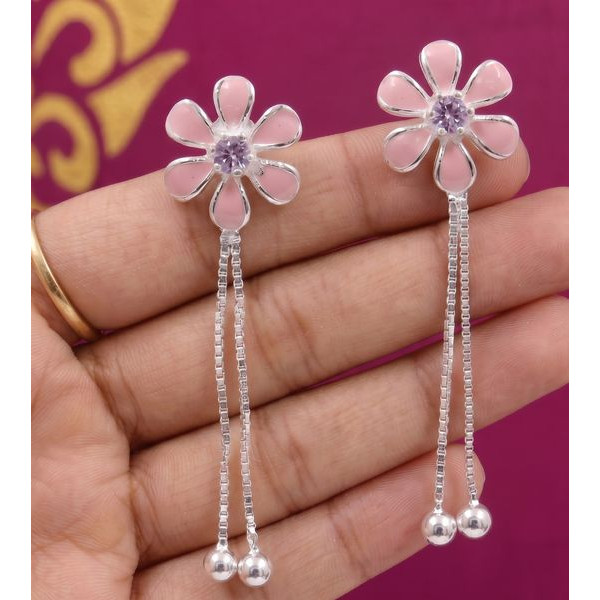 Blush Daisy Tassel Earrings