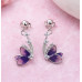 Pink Floral Sparkle Danglers