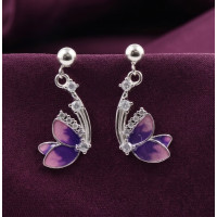 Pink Floral Sparkle Danglers