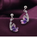 Pink Floral Sparkle Danglers