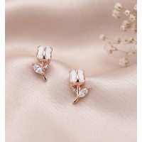 Golden Bloom Tassel Stud Earrings