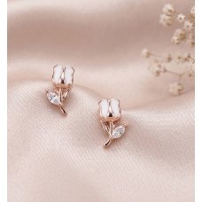 Golden Bloom Tassel Stud Earrings
