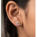 Yellow Petal Silver Chain Earrings