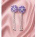 Ruby Bloom Dangle Stud Earrings