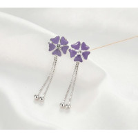 Ruby Bloom Dangle Stud Earrings