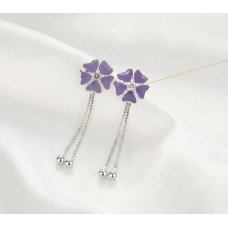 Ruby Bloom Dangle Stud Earrings