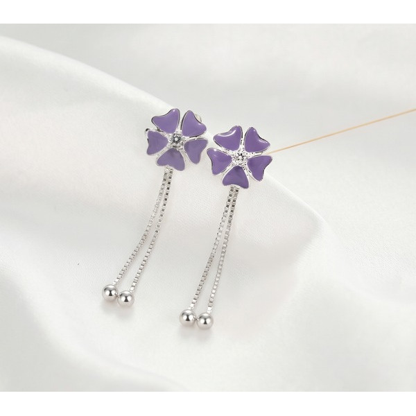 Ruby Bloom Dangle Stud Earrings