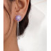 Ruby Bloom Dangle Stud Earrings