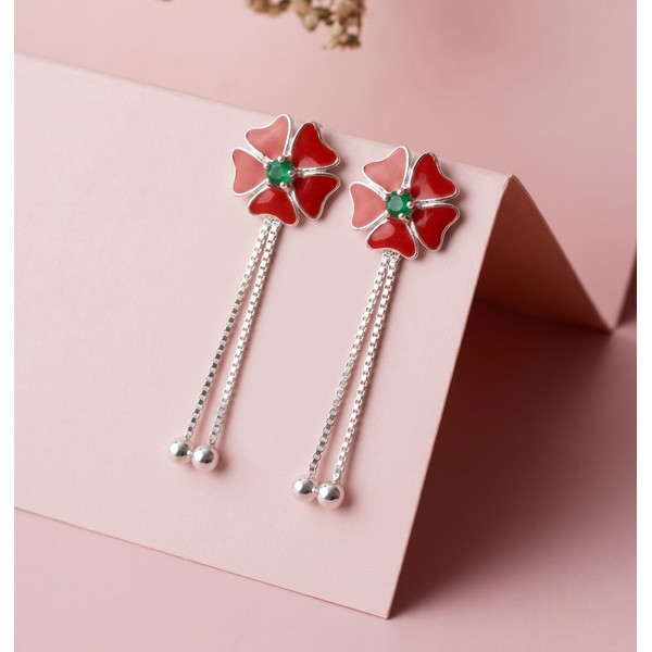 Floral Grace Tassel Earrings