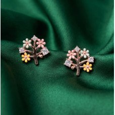 Golden Petal Spark Stud Earrings