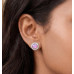 Lavender Stitch Wink Stud Earrings