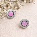 Lavender Stitch Wink Stud Earrings